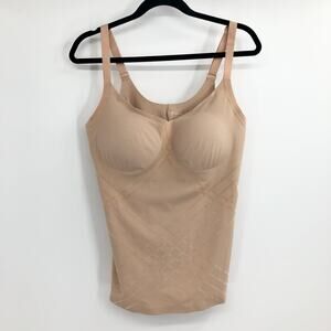 Honeylove Tan Siloutette Cami Shapewear Tank Padded Form Fitting Size 1X